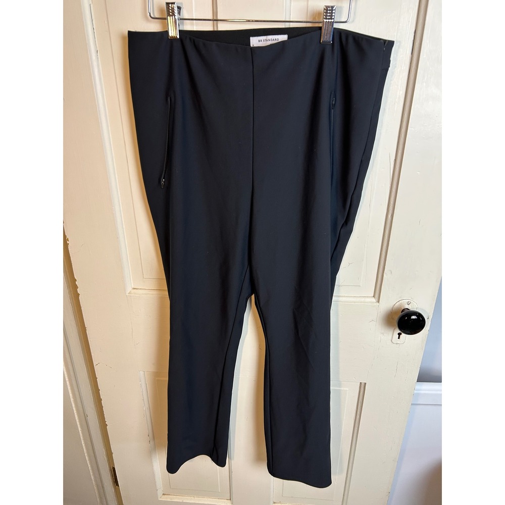 Banana Republic BR Standard Pant Black High Rise Zip Pockets Sz 14 668795-05